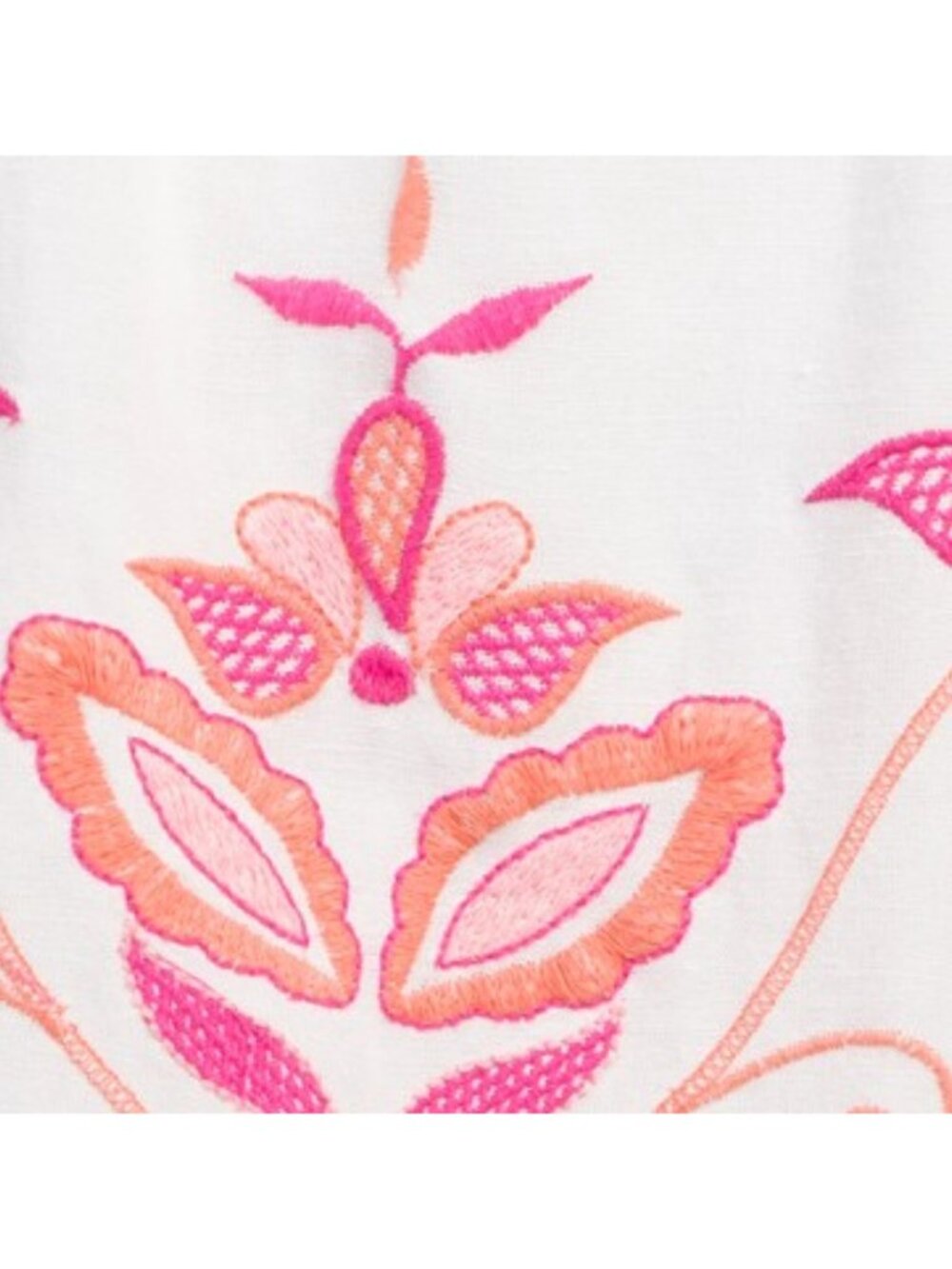 LEA Linen Blend Long Sleeve Embroidered Floral Mini Dress - Picture 5 of 5
